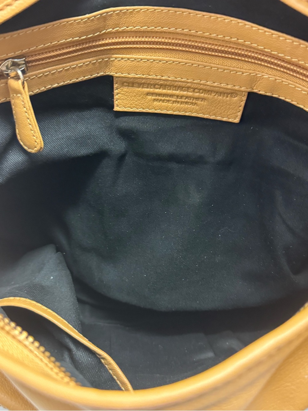 Women’s Tan Leather Hobo Bag - Stylish Everyday Shoulder Bag - Picture 11 of 12